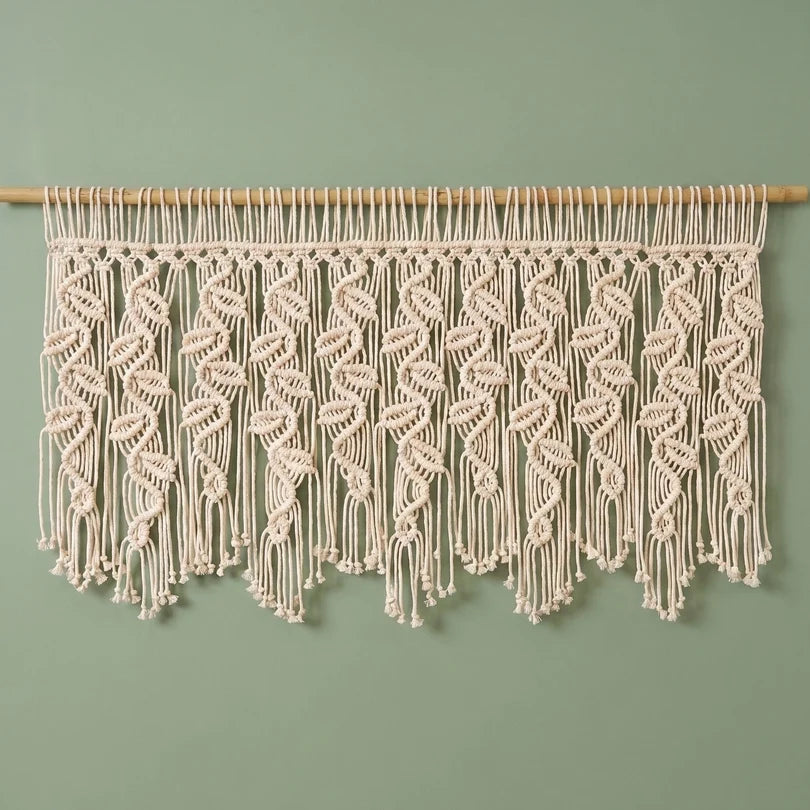 Macrame Curtain with Boho Curtain Panel