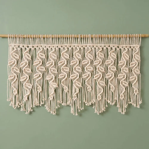 Macrame Curtain with Boho Curtain Panel
