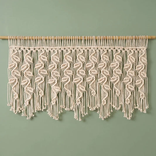 Macrame Curtain with Boho Curtain Panel