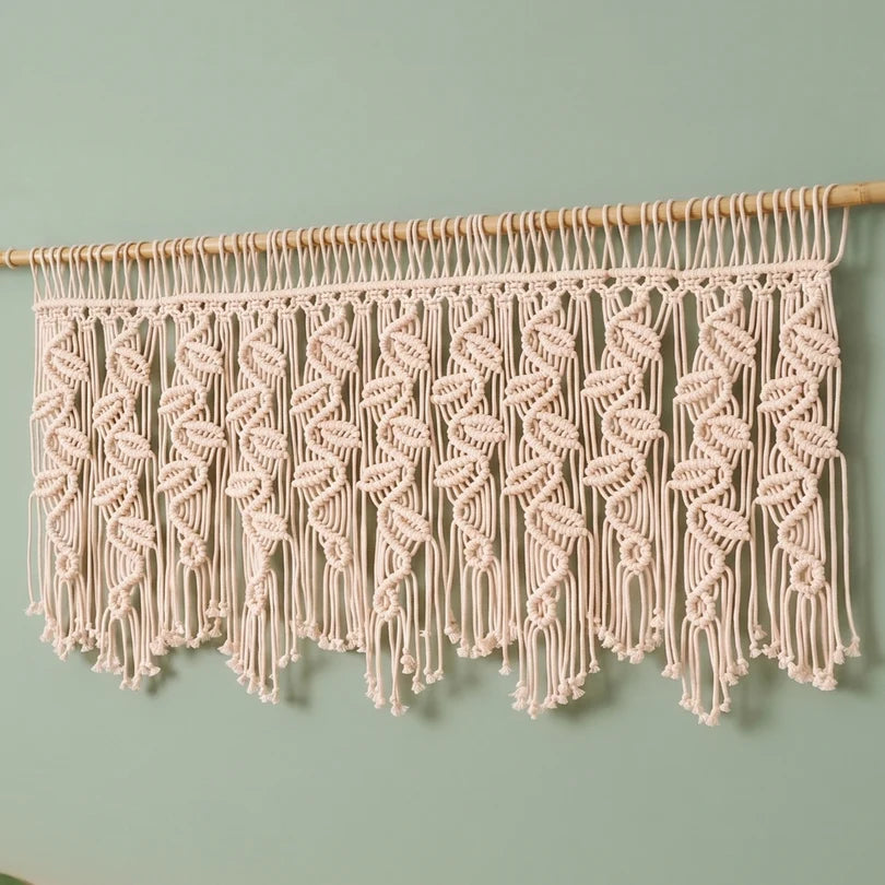 Macrame Curtain with Boho Curtain Panel