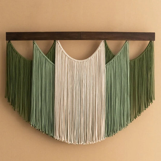 Boho Draped Macrame Fiber Art Decor
