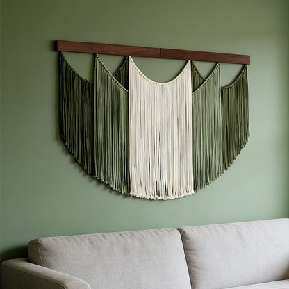 Boho Draped Macrame Fiber Art Decor