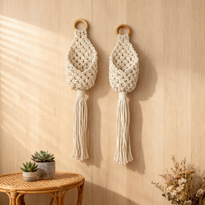 Macrame Teardrop Hanging Net Pocket
