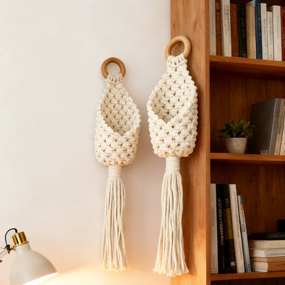 Macrame Teardrop Hanging Net Pocket