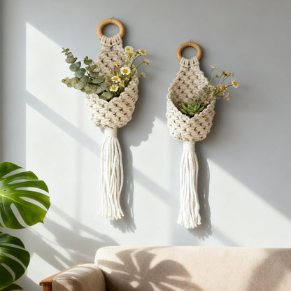 Macrame Teardrop Hanging Net Pocket