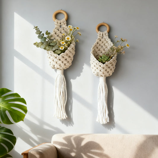 Macrame Teardrop Hanging Net Pocket