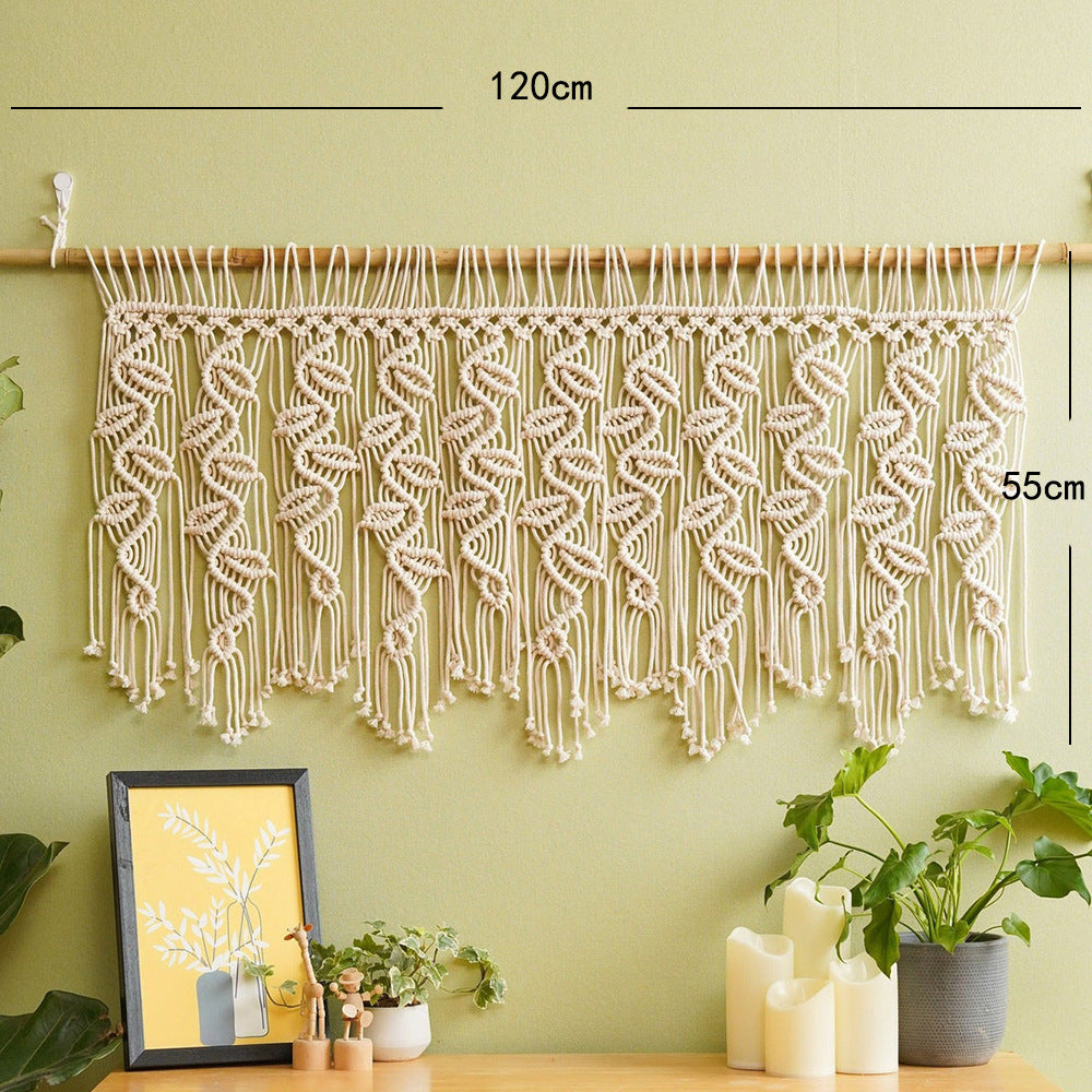 Macrame Curtain with Boho Curtain Panel