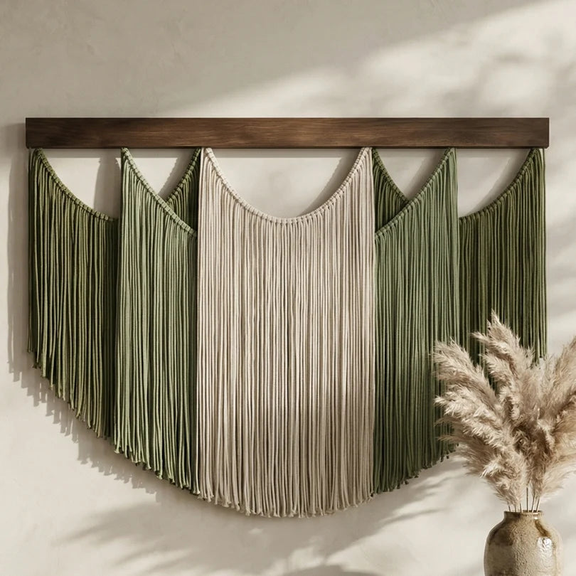 Boho Draped Macrame Fiber Art Decor