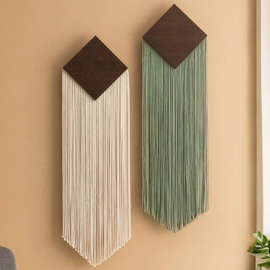 Diamond Drop - Geometric Minimalist Macrame Wall Hanging