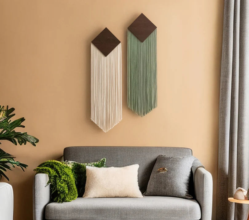 Diamond Drop - Geometric Minimalist Macrame Wall Hanging