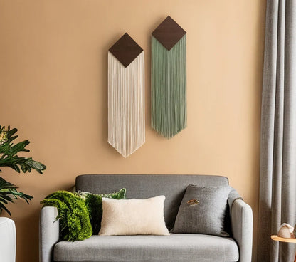 Diamond Drop - Geometric Minimalist Macrame Wall Hanging
