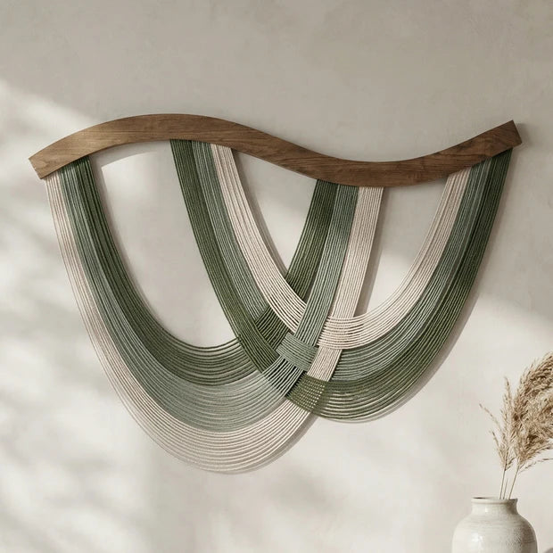 The Flow Wall Hanging – Cotton Macrame Wave Art