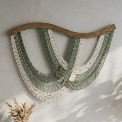 The Flow Wall Hanging – Cotton Macrame Wave Art